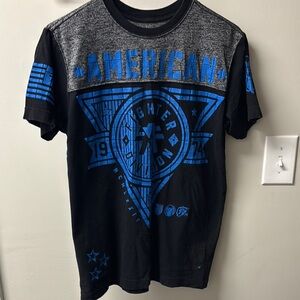 American Fighter burnout Black and Blue Short Sleeve Tee